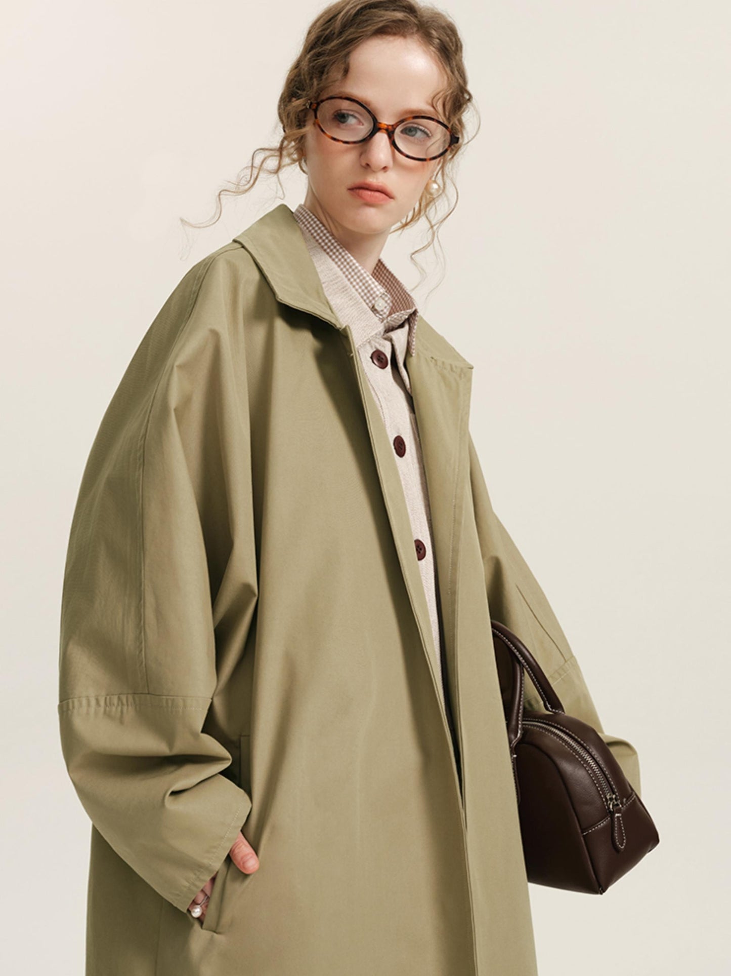 8,15 auf die neue 85% off Trenchcoat Frauen mittellang 2024 Herbst ein Button-down über das Knie lässige Silhouette Mantel Jacke