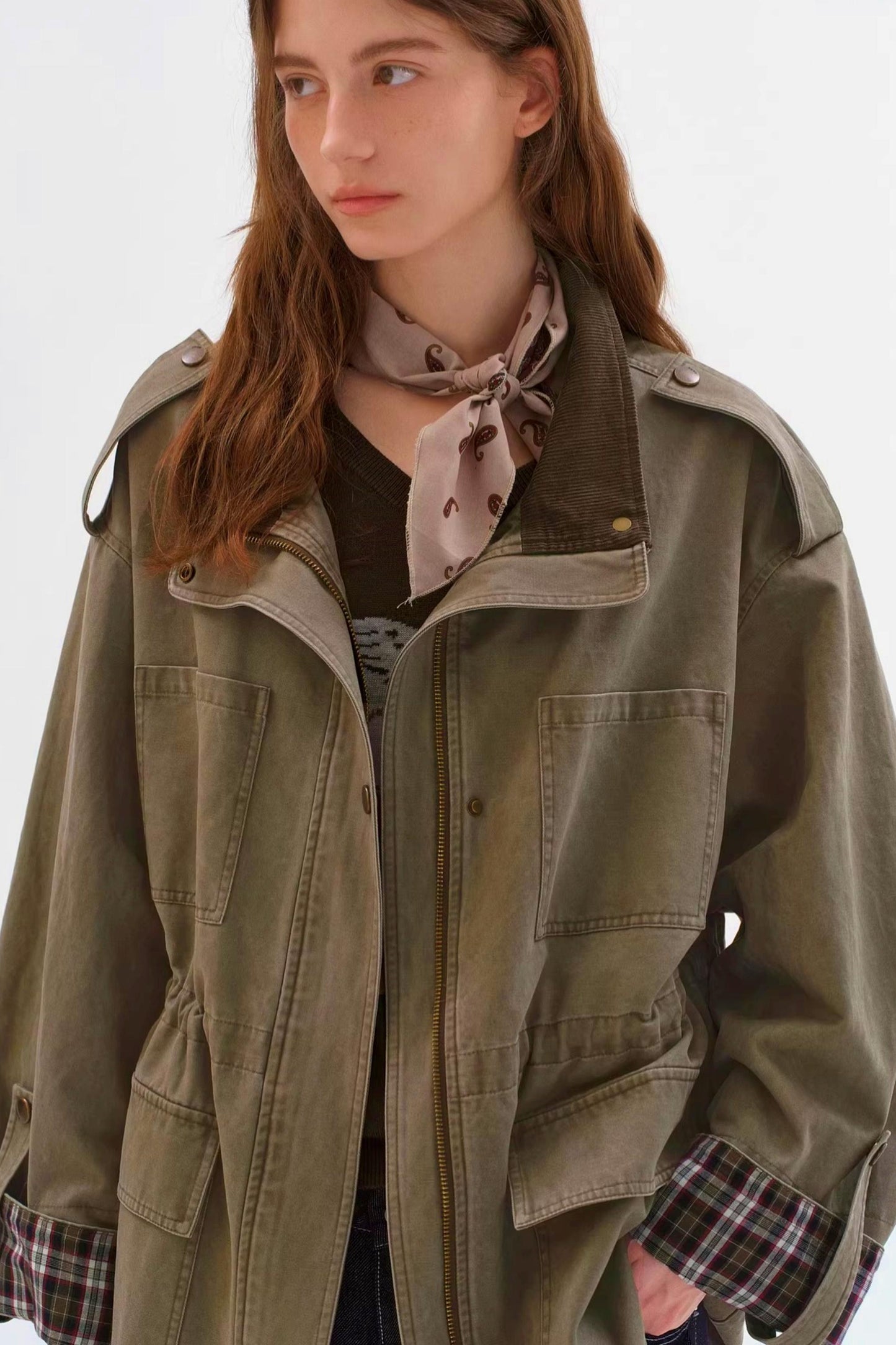 Versatile Patchwork Windbreaker Jacket