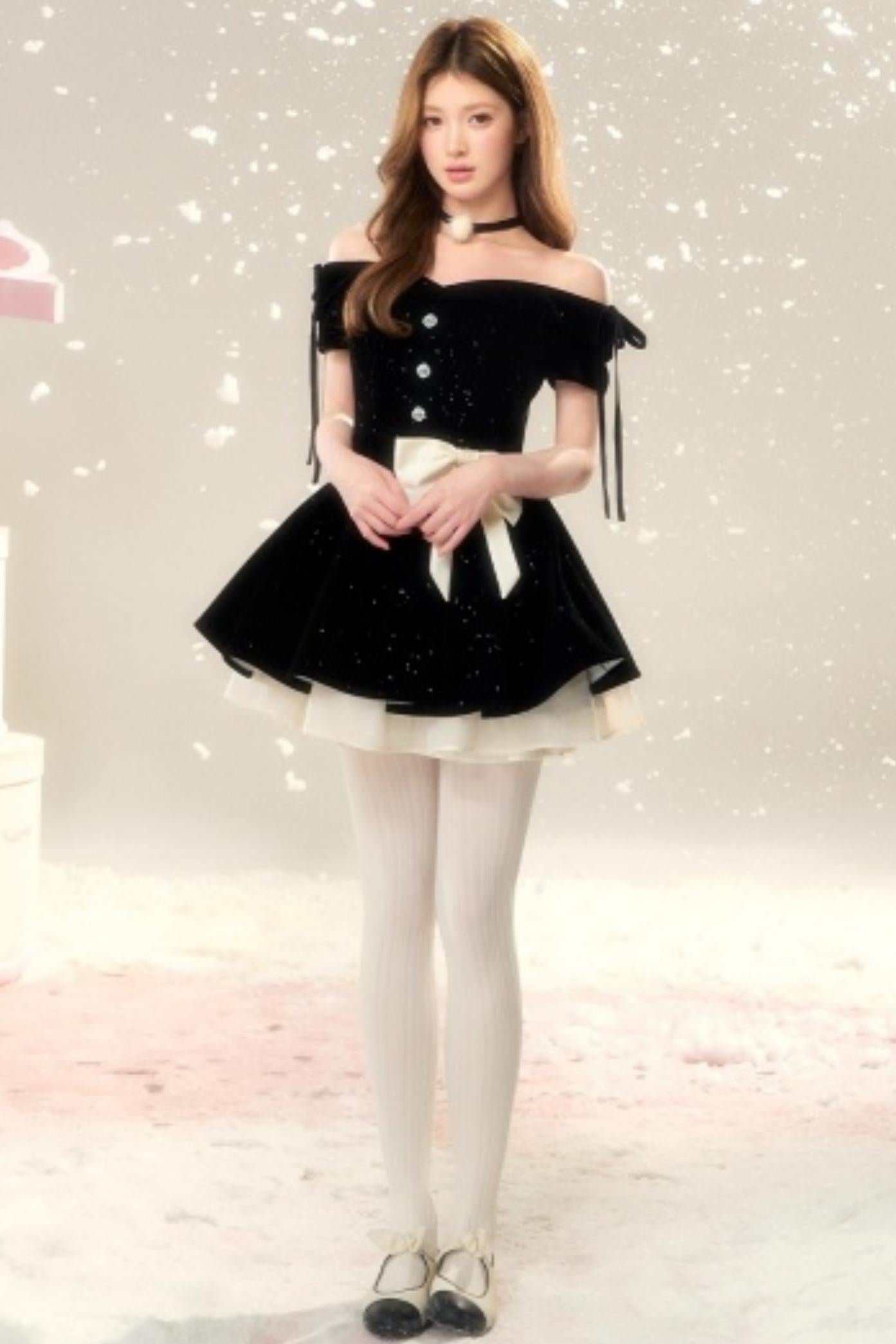 French Velvet Mini Dress Set-Up