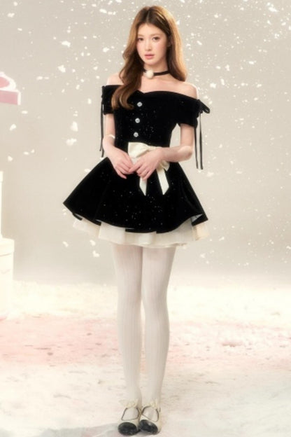 French Velvet Mini Dress Set-Up