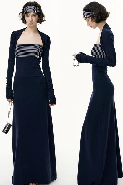 Tencel Waist Long Dress Set-Up