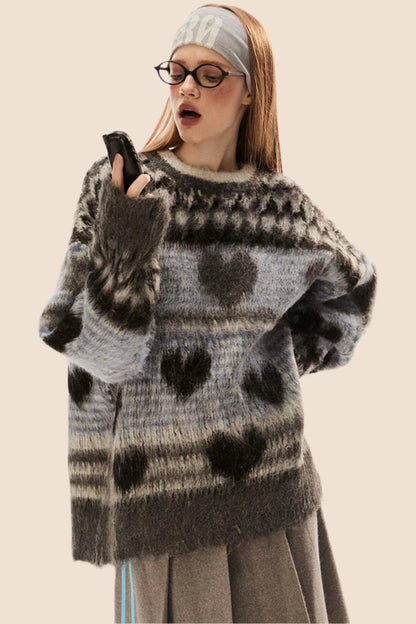 Retro Fair Isle Knit Sweater