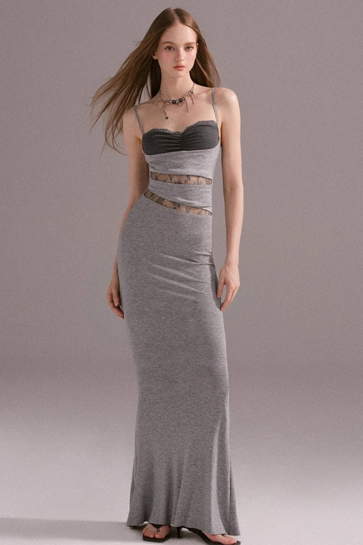 Hot Girl Patchwork Suspender Dress