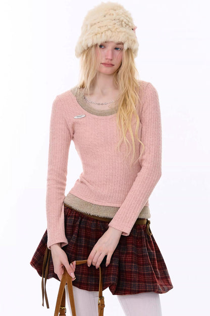 Retro Knit Chain Top