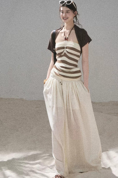 Flowing Twilight Striped Top Set