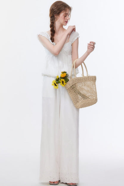 Skeleton V-Neck Ensemble Pants Set-Up