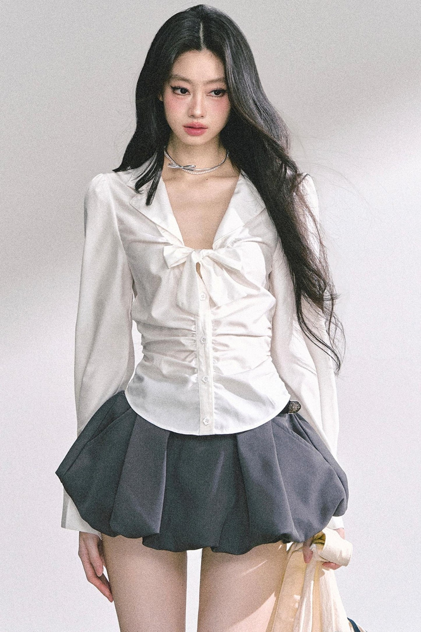 White Moonlight V-Neck Shirt