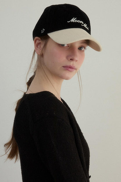 Color Block Corduroy Cap