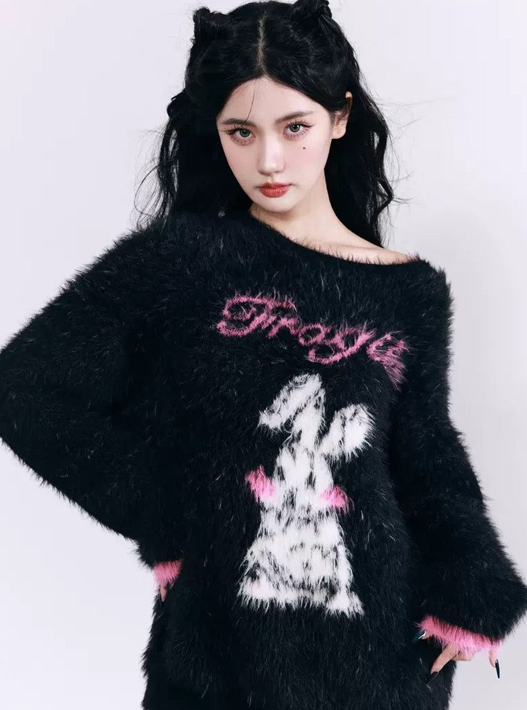 Imitation mink fur thickened sweater top