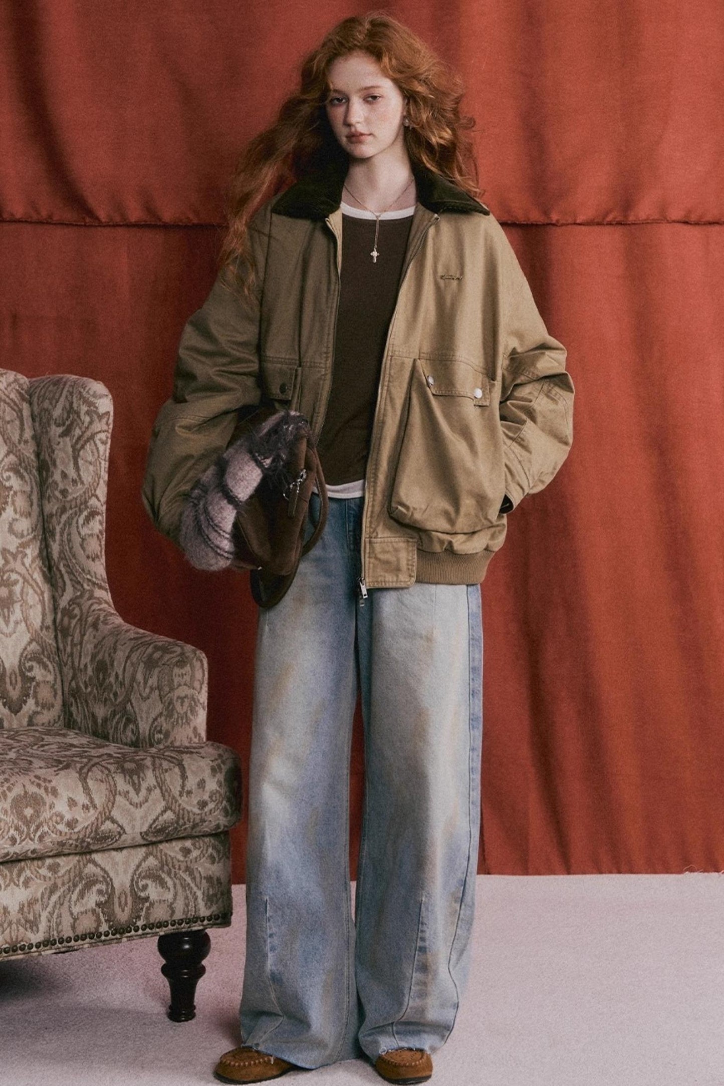 Vintage Washed Distressed Denim Pants