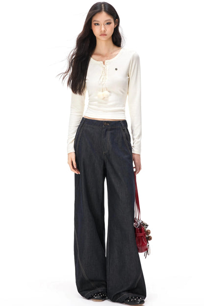 Slim-Fit Knit Pom-Pom Top