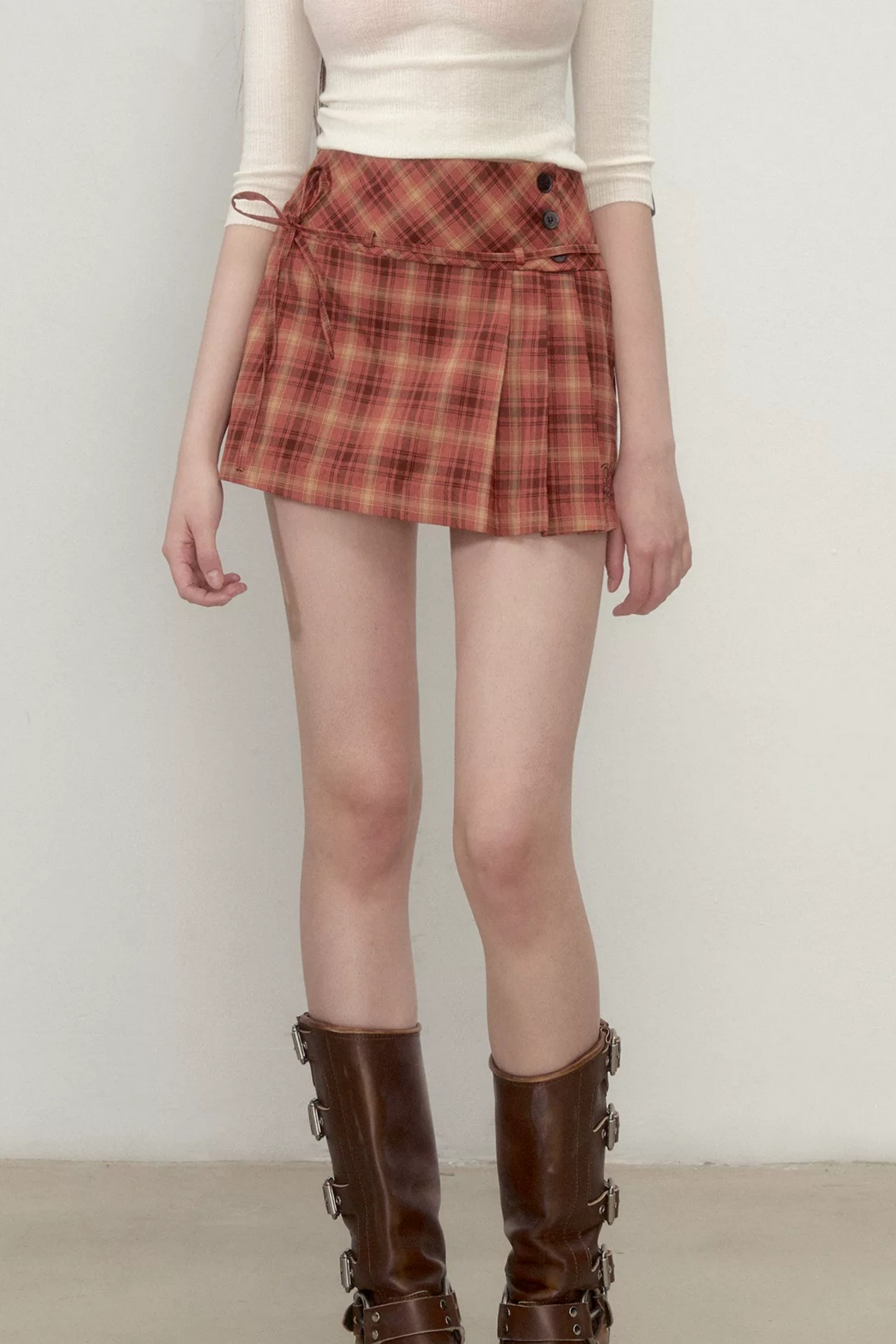 Pleated Bow-Tie Skirt