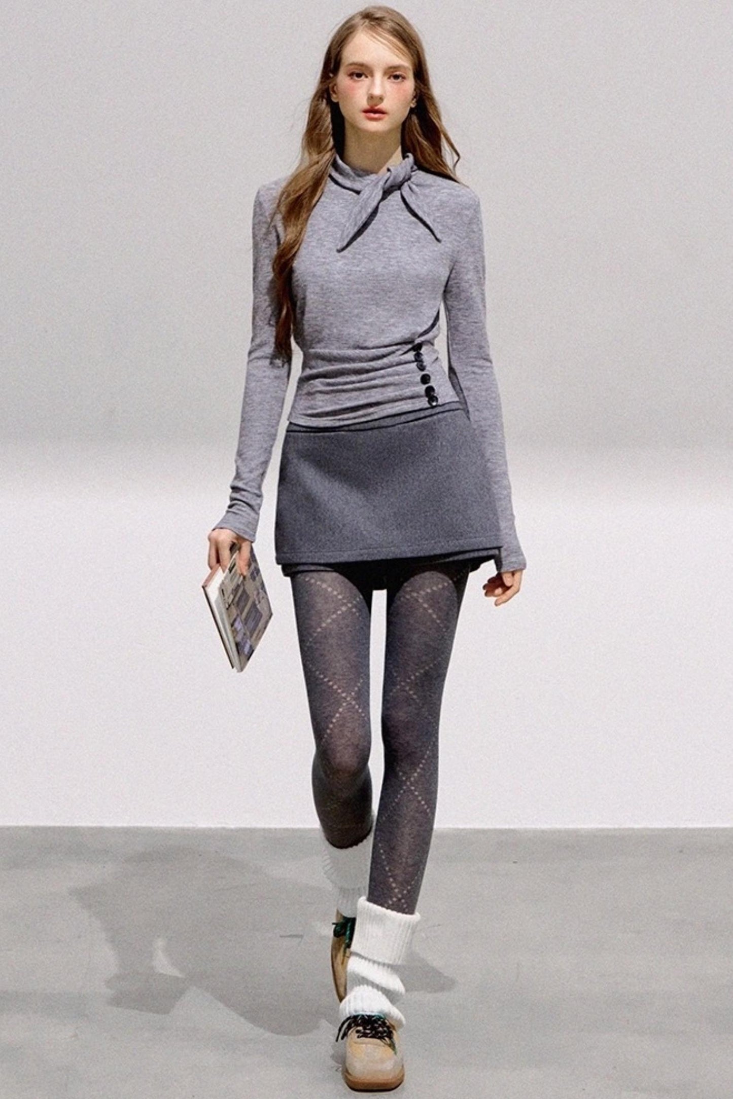 Versatile Pleated Tunic Knit Top