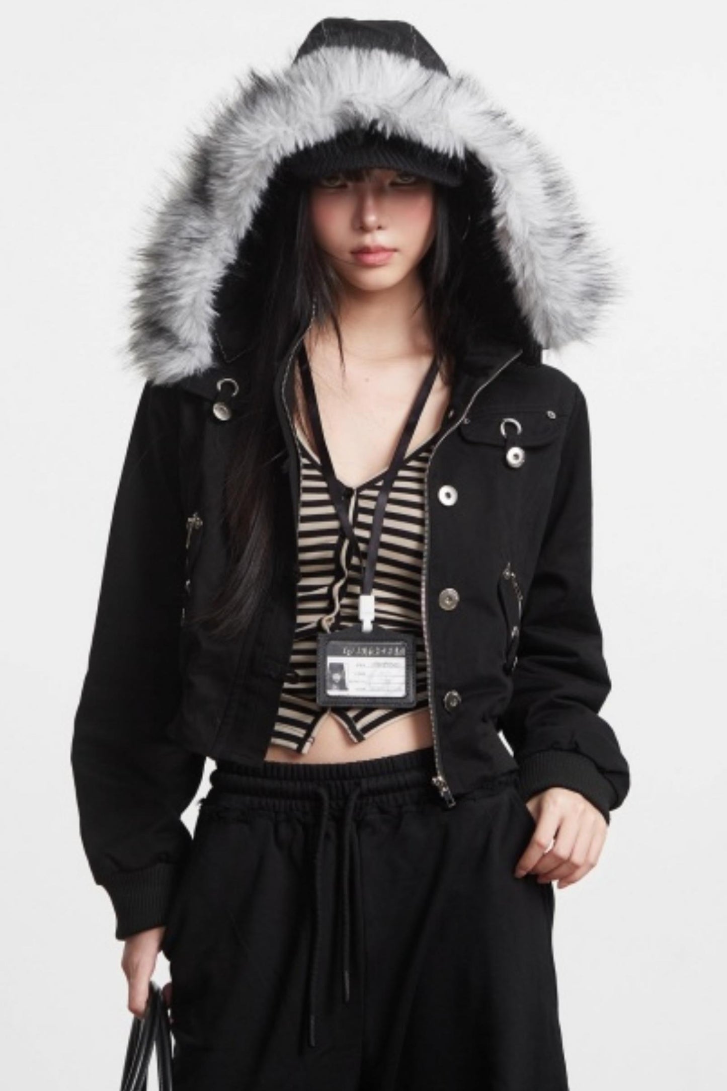 Retro Light Green Hooded Jacket