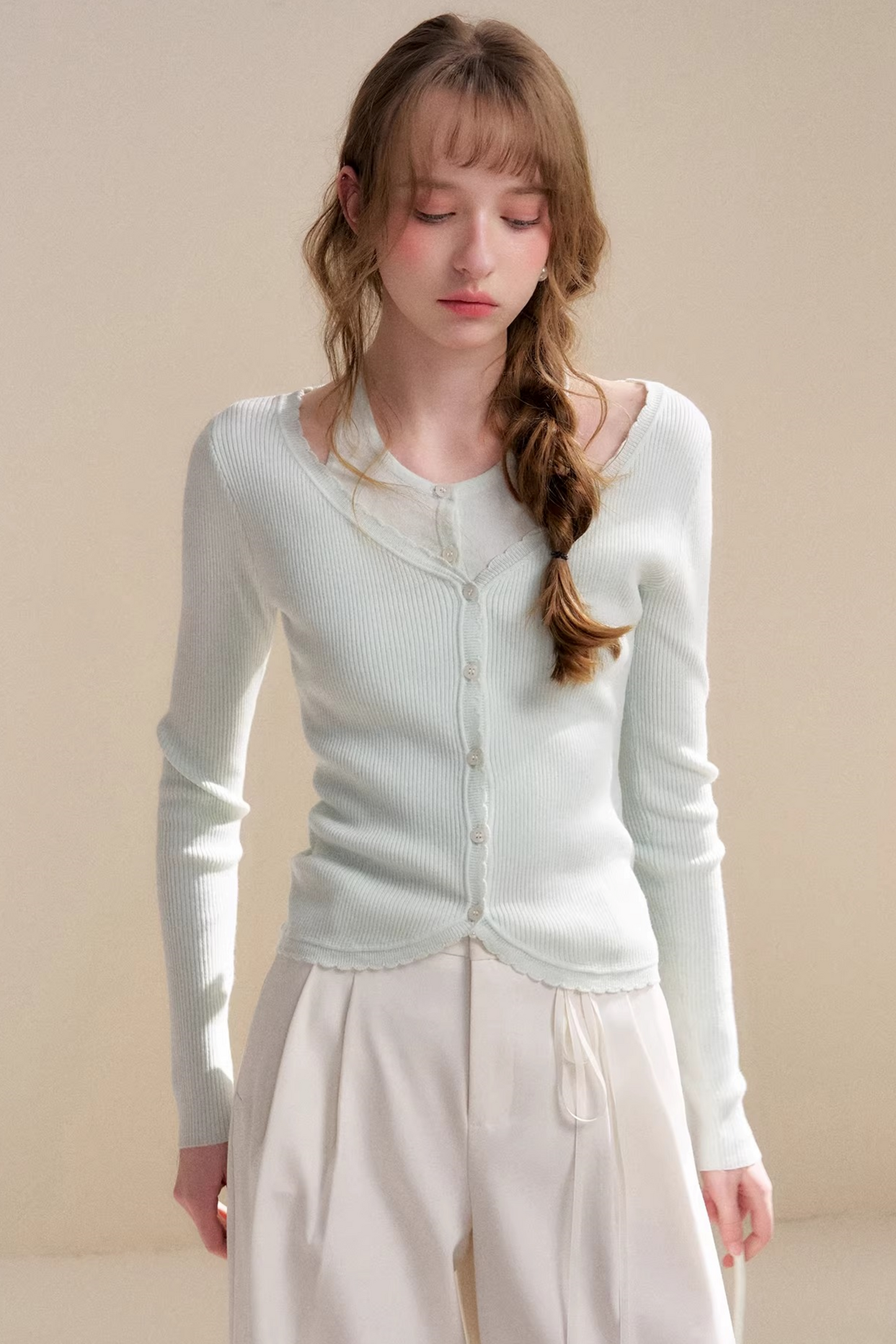 Mist Mint Wool Cardigan