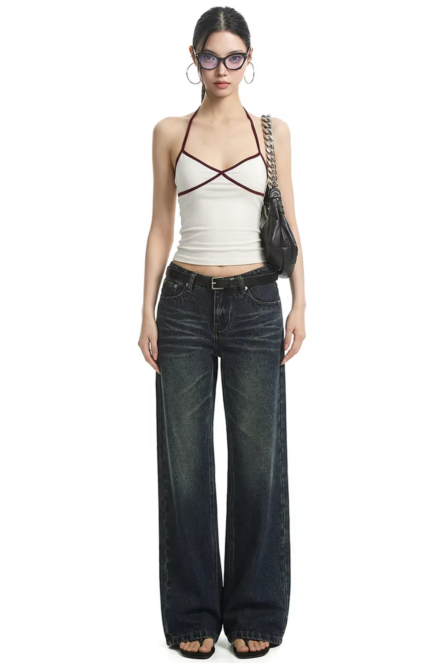 Weißes Neckholder-Oberteil