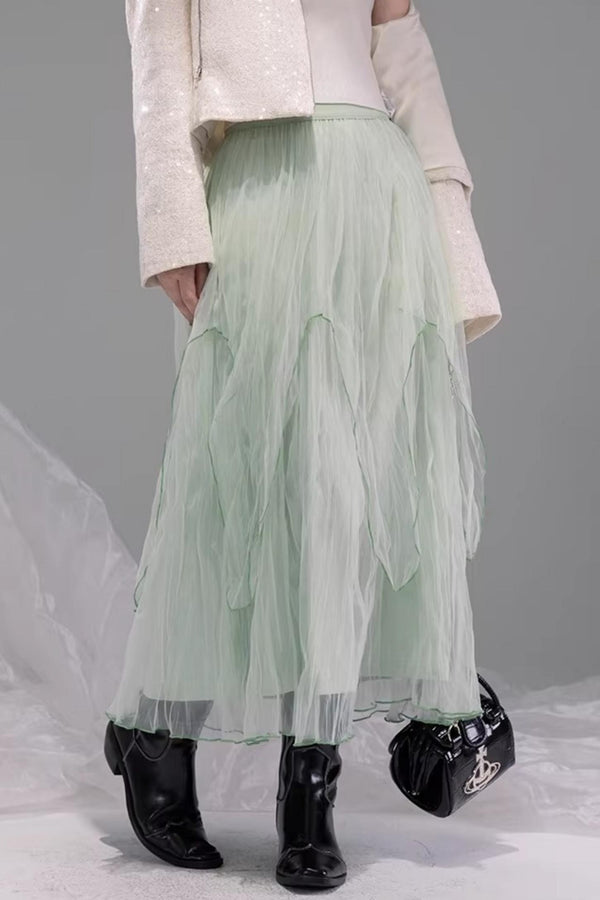 Green Wave Cloud Skirt