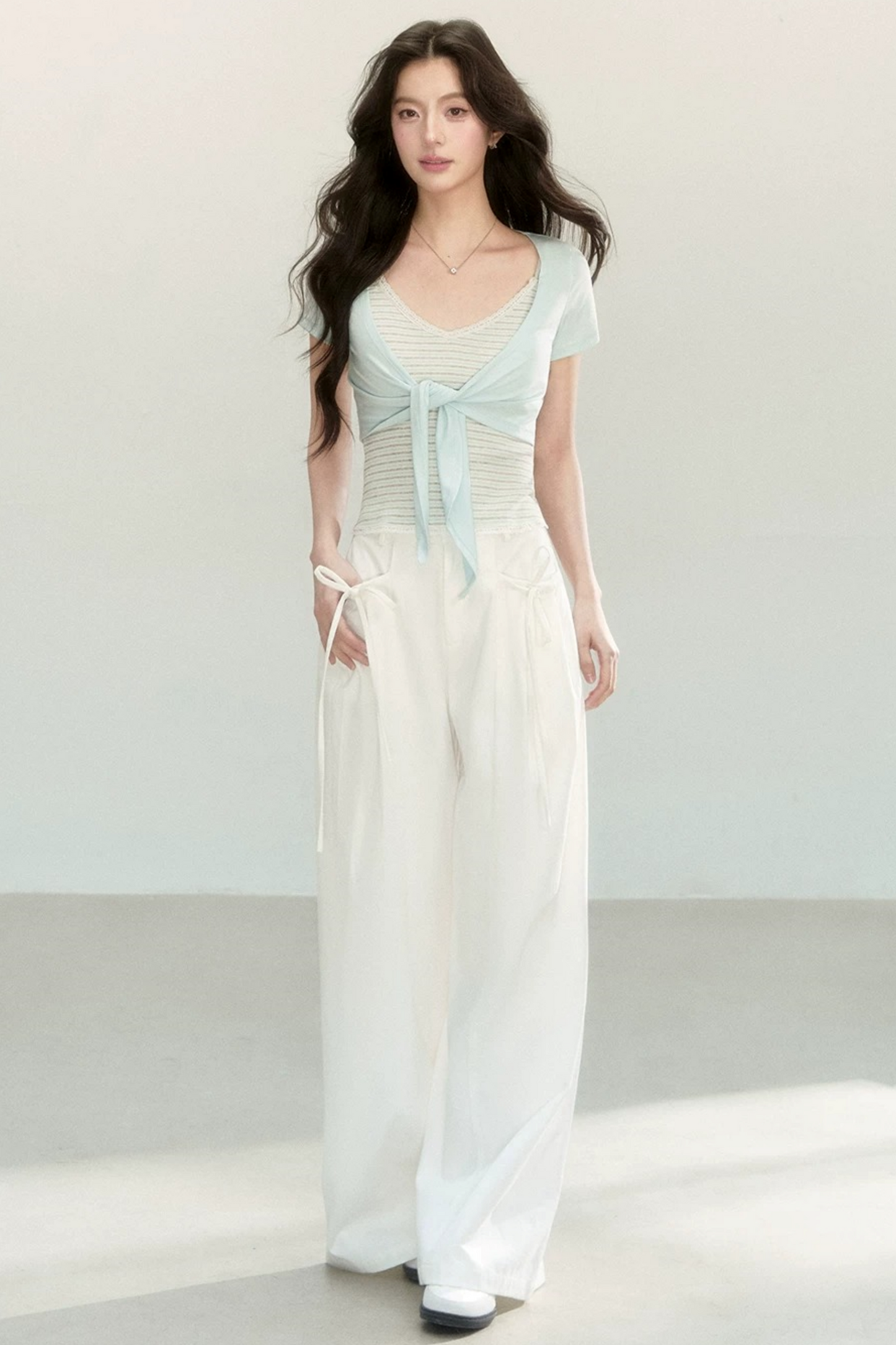 Striped Tencel Knit Camisole Set
