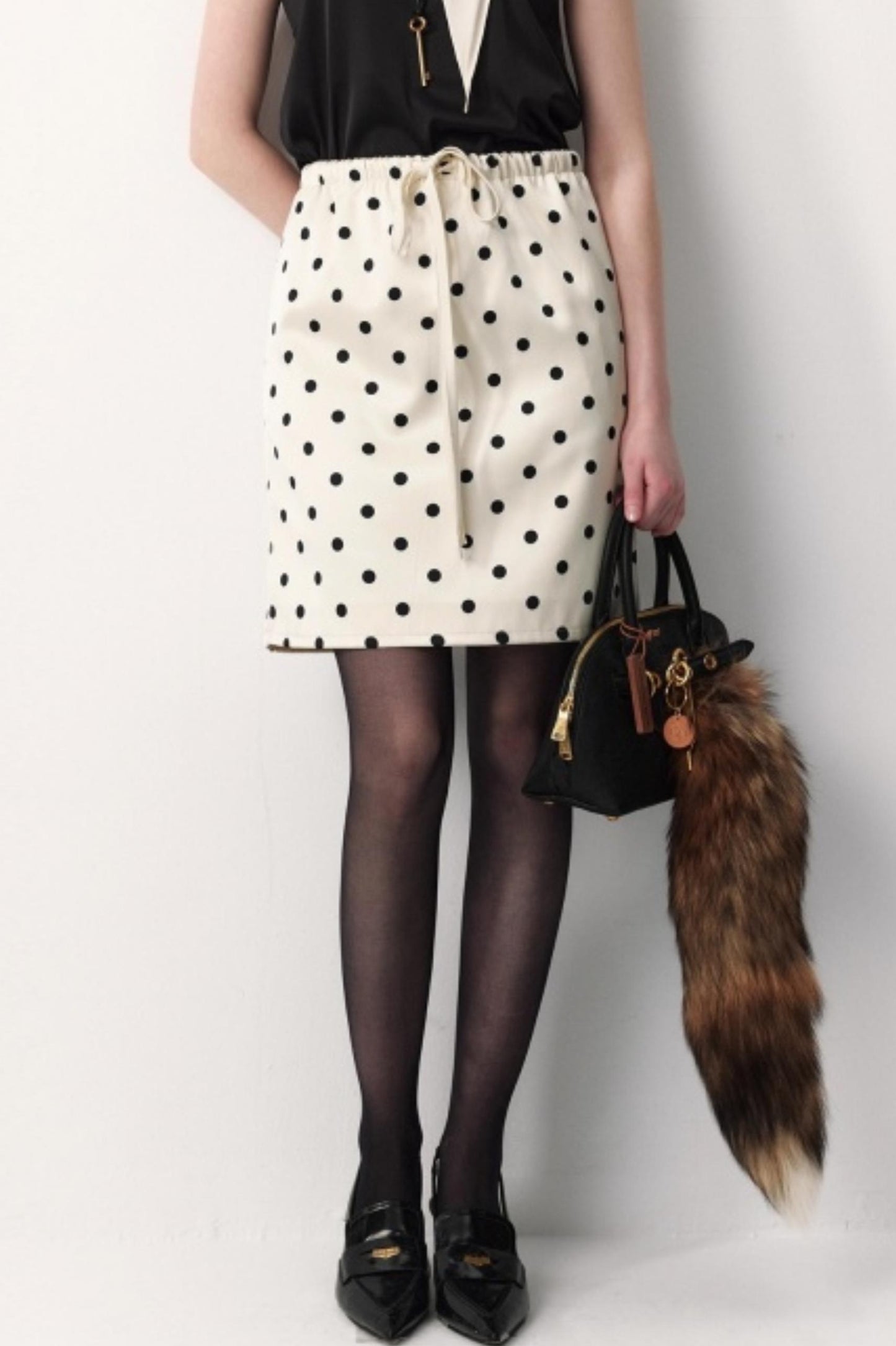 Satin Polka Dot Skirt