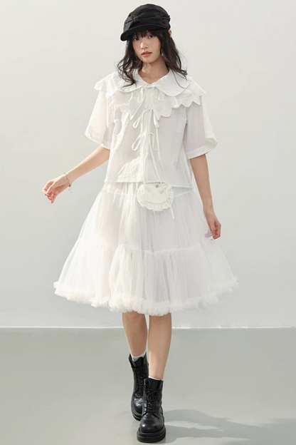 White Tulle A-Line Fairy Skirt