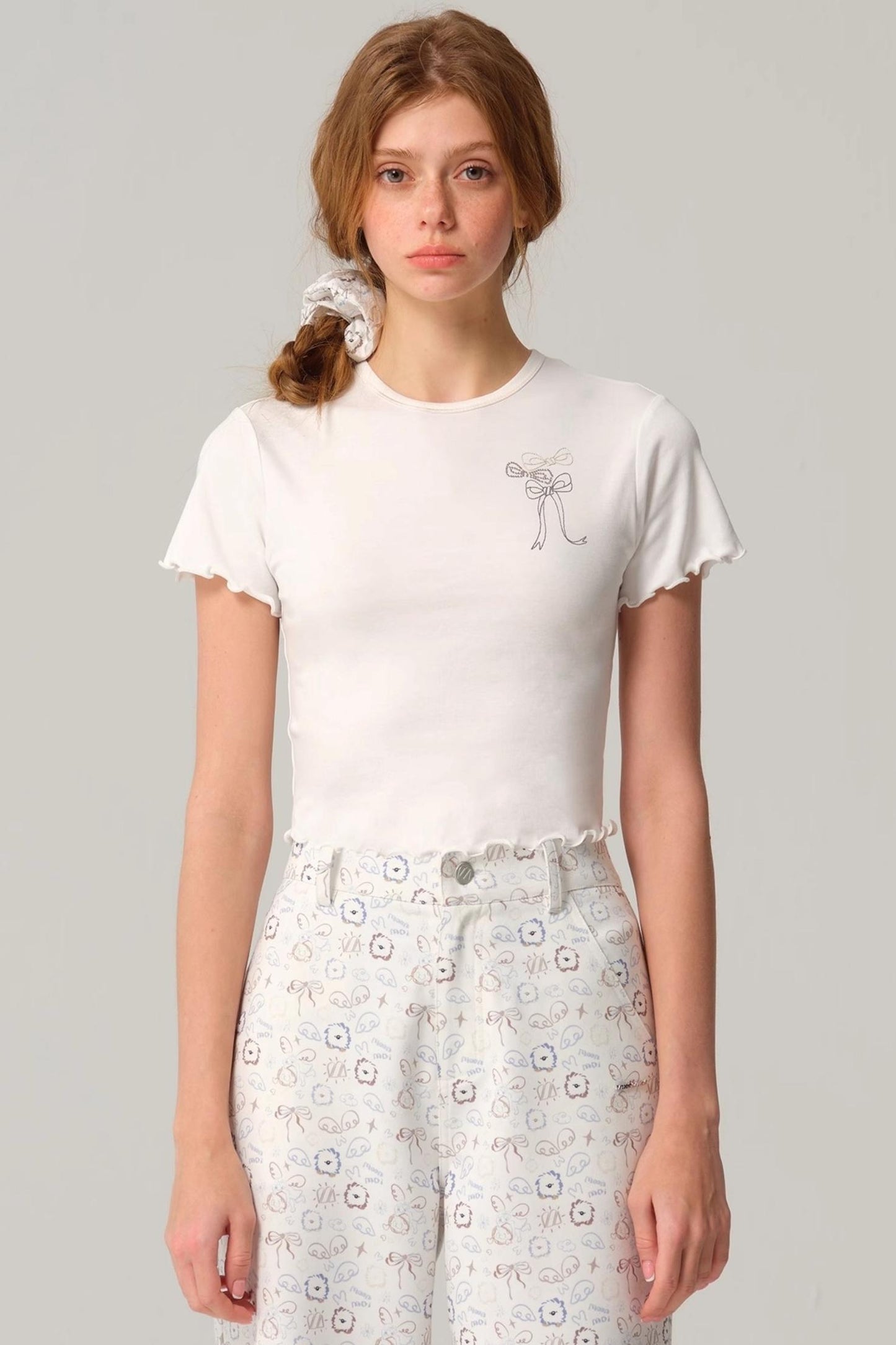 Lace Embroidered Slim Fit Top