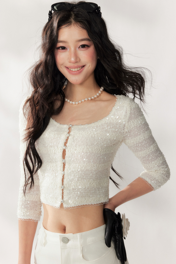 Heavy Beaded Lace Cardigan