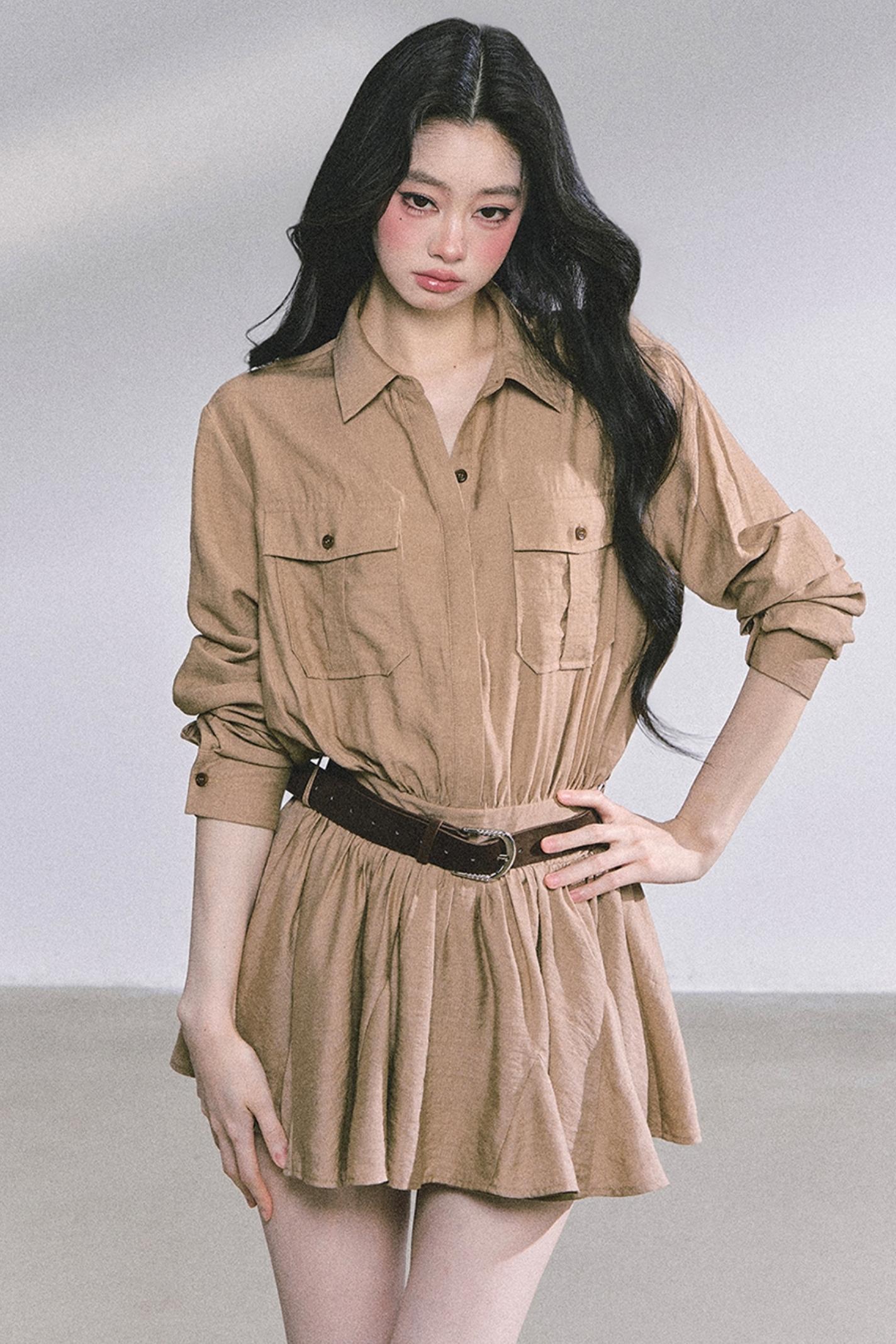 High Wisdom Cargo Dress & Shawl Set