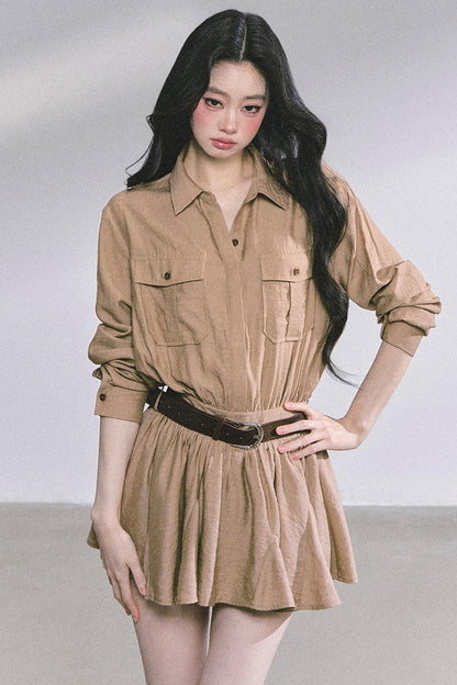 High Wisdom Cargo Dress & Shawl Set