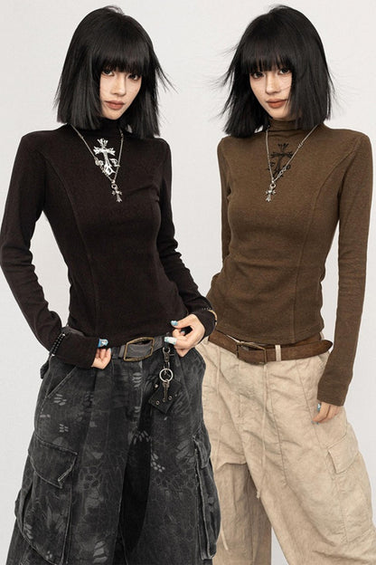 Autumn Vintage Spice Black Shoulder T-Shirt