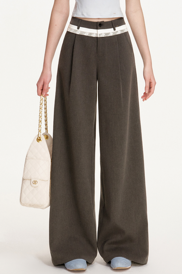 Lace Tencel Wool Pleated Pants