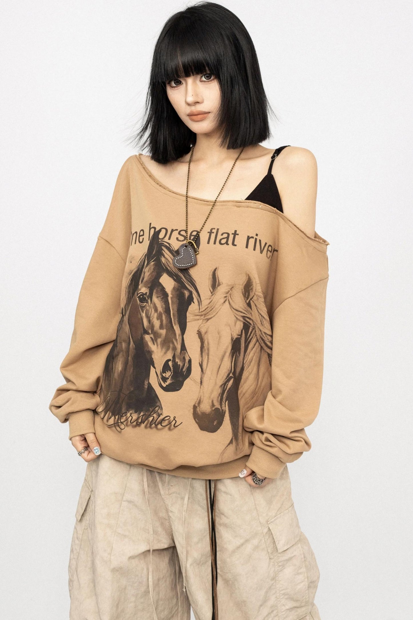 Vintage Slanted Shoulder Sweatshirt