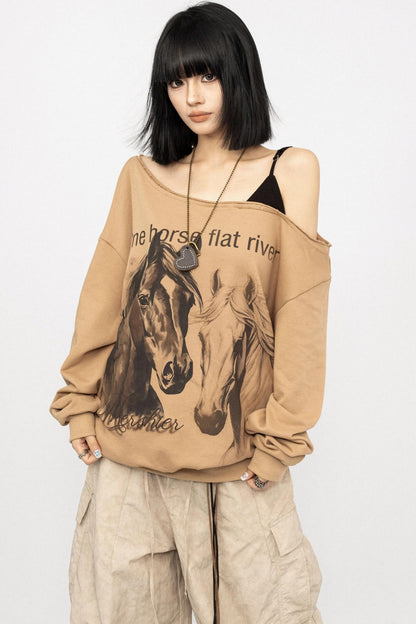 Vintage Slanted Shoulder Sweatshirt