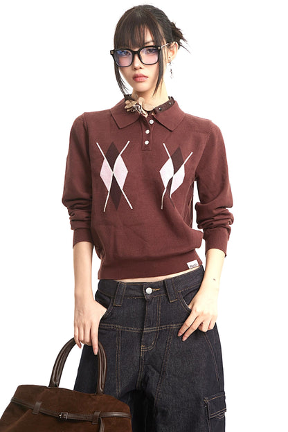 Vintage Brown Henry Knit Top