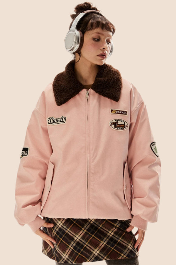 Vintage Lammwolle Baumwolljacke 