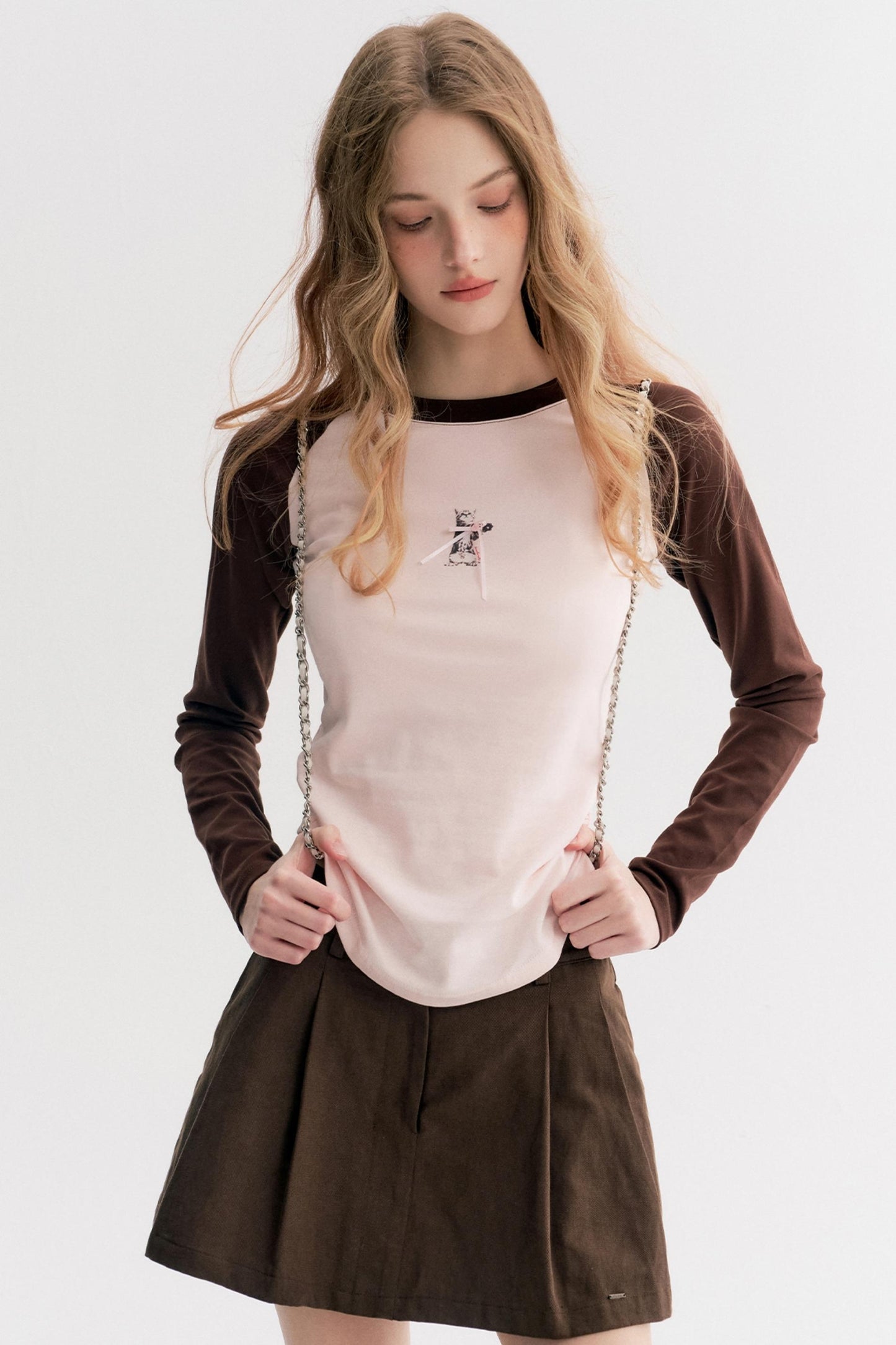 Rose Kitten Cotton Long Sleeve T-Shirt