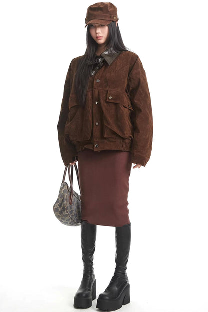 Retro Deerskin Velvet Jacket