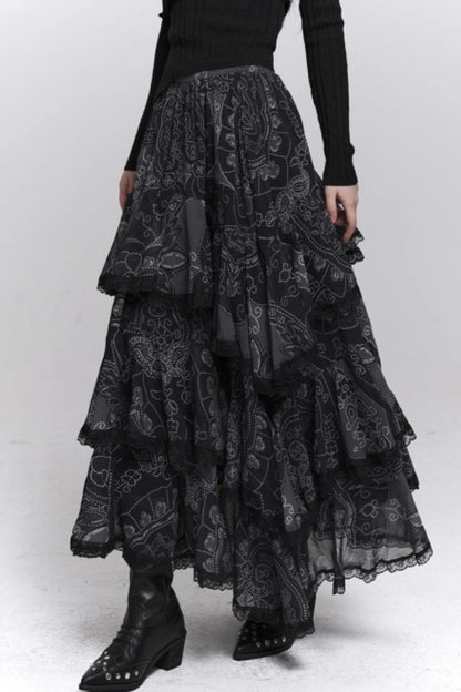 Black Irregular Skirt