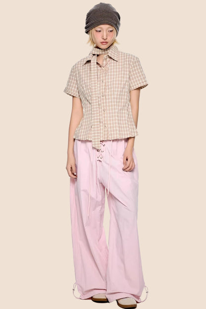 Low-Waist Ruched Sports Pants