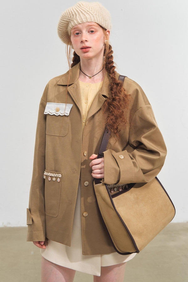 Fringed Shoulder Silhouette Coat