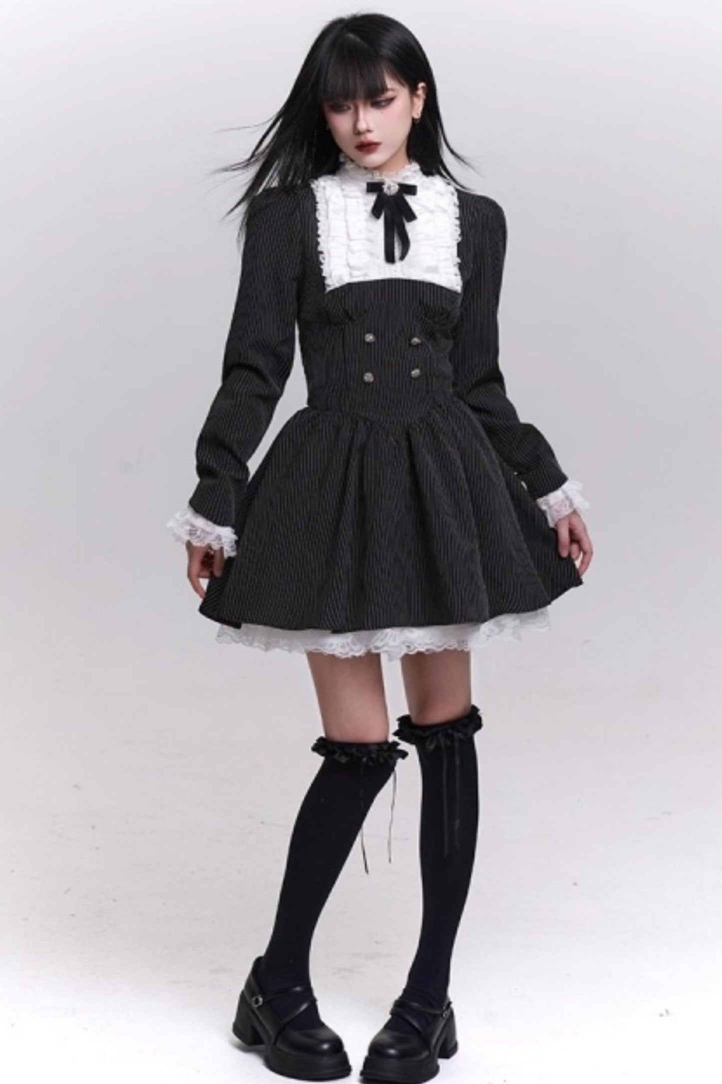 Medieval Striped Gothic Dress