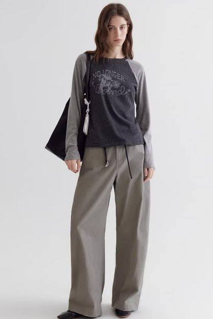 Textured Color-Blocked Raglan Top
