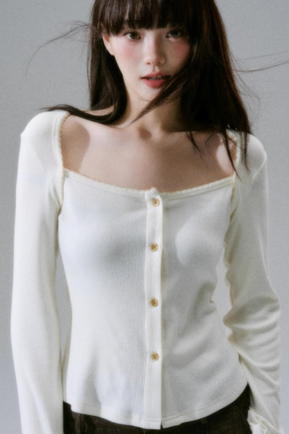 Lyocell Rabbit Fur Long-Sleeve Top