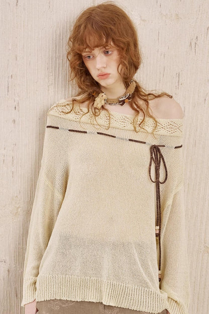 Autumn Shoulder Cut Knit Sweater