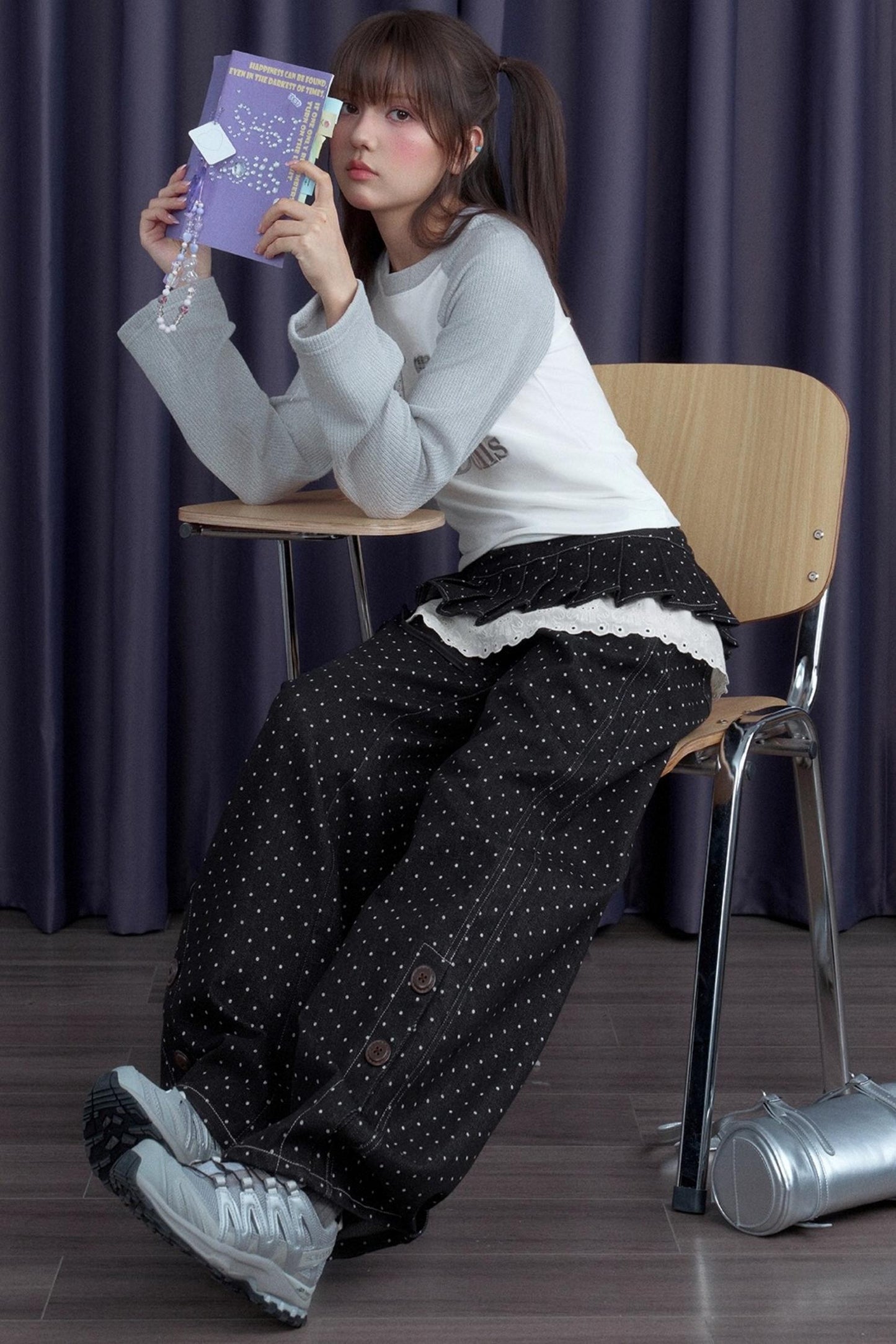 Black Polka Dot Jeans Set-Up