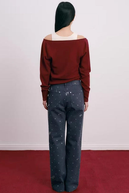 Color-Blocked Velvet Knit Cardigan