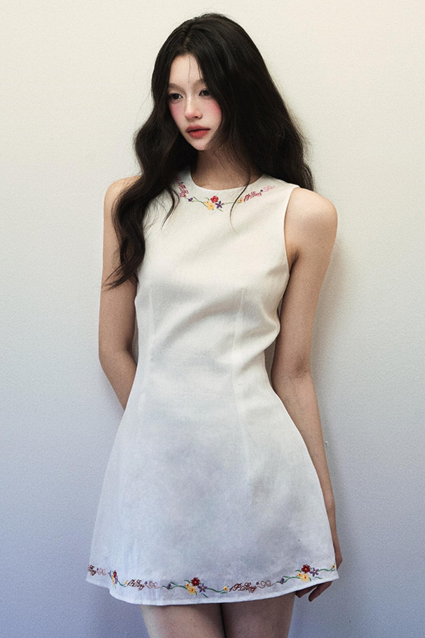 White Linen Vest Dress