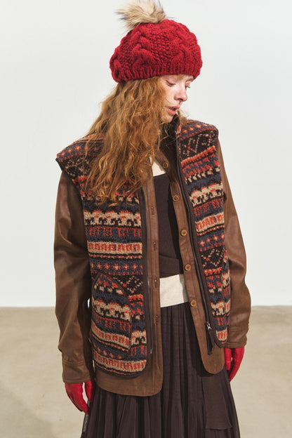 Fair Isle Jacquard Fleece Vest