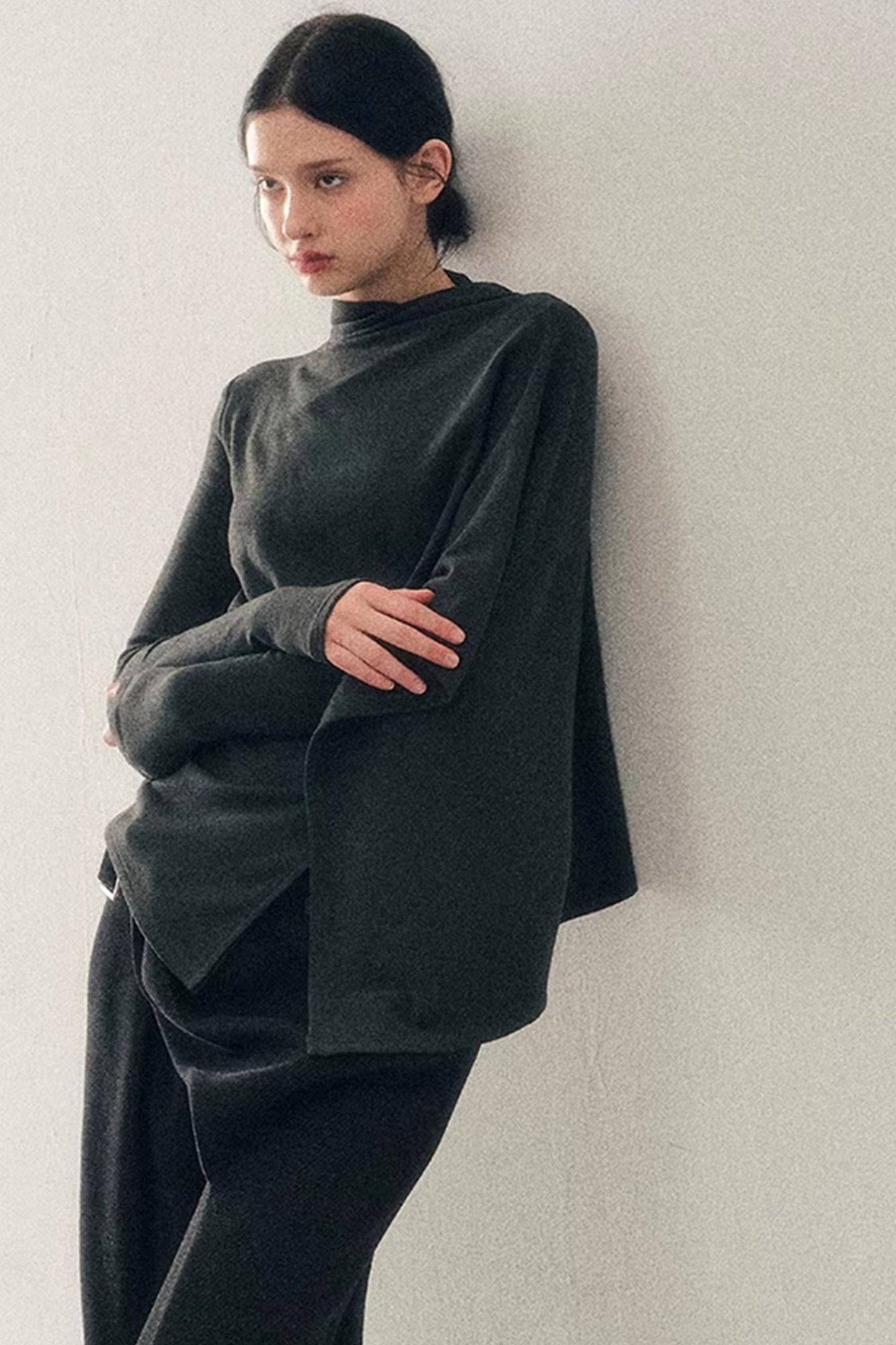 Irregular Waist-Cinching Winter Top