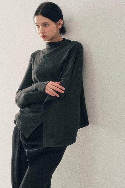 Irregular Waist-Cinching Winter Top