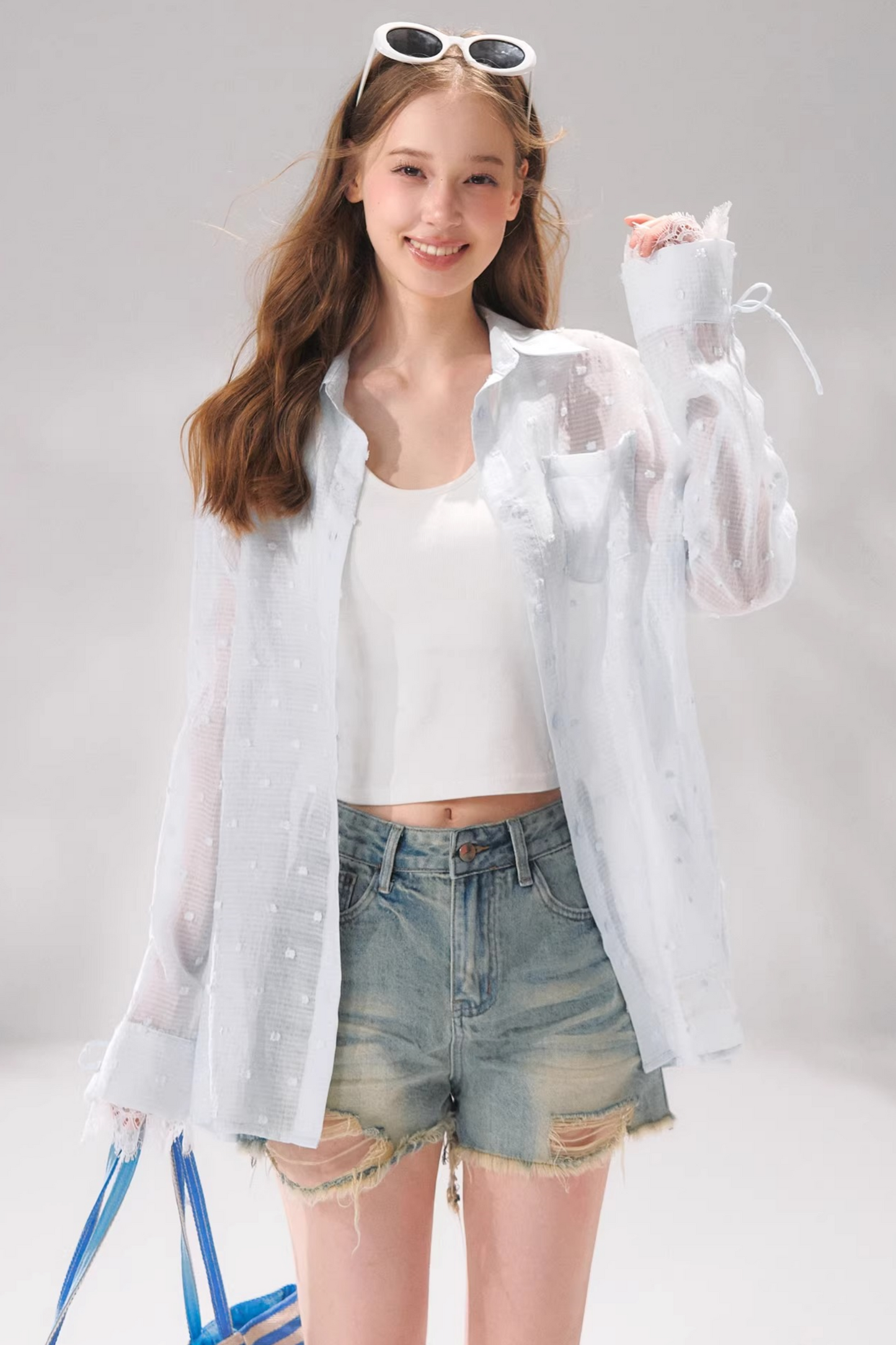 Shorts de Denim en A Desgastados